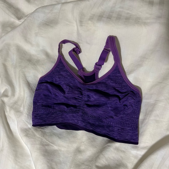 Old Navy Purple Ruched Sport Bra - size small - Picture 1 of 3